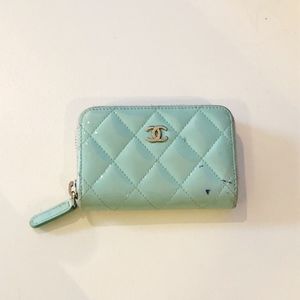 CHANEL Zip Coin Purse Card Holder Wallet MINT